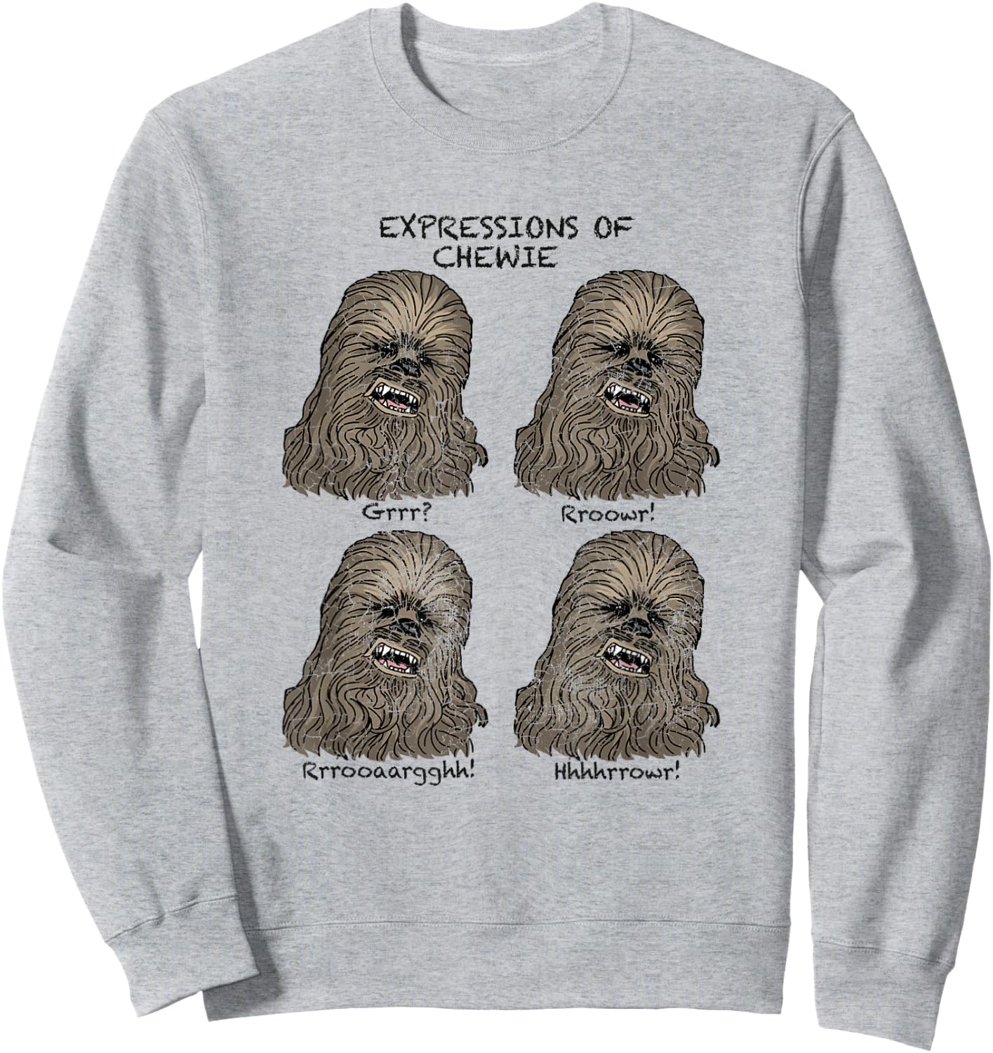 Star Wars Chewbacca Expressions Of Chewie Wookie Faces Sweatshirt - Sweatshirt | Ash
