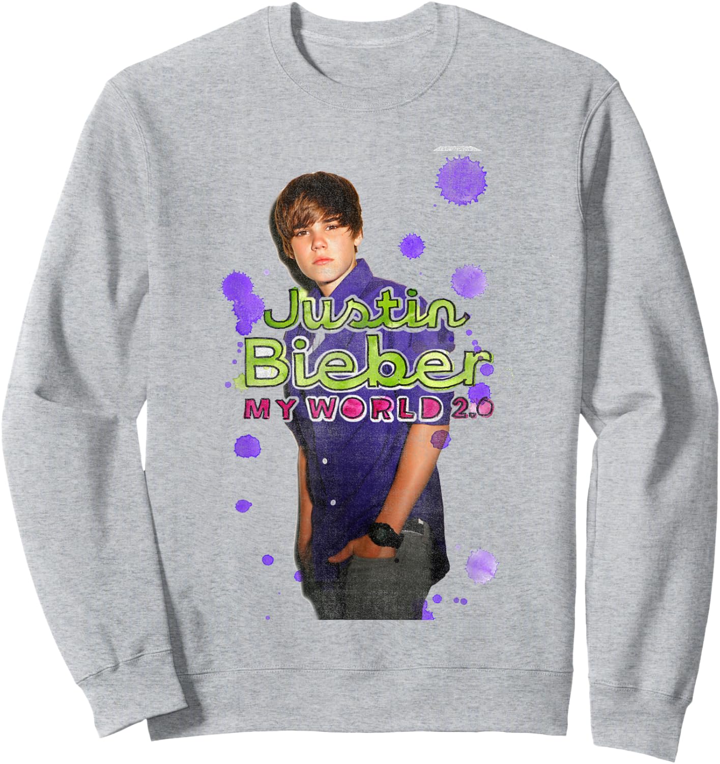 Official Justin Bieber My World 2.0 White Sweatshirt - Sweatshirt | Ash