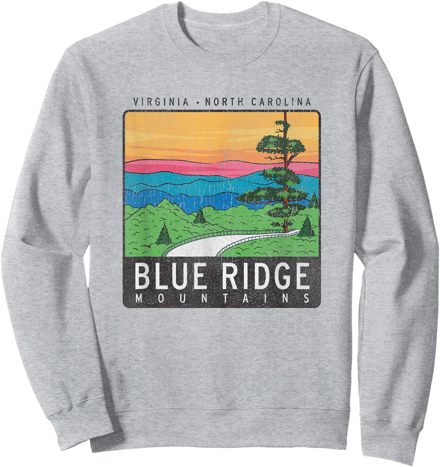 Blue Ridge Mountains National Park Retro Sweatshirt - Sweatshirt | Ash