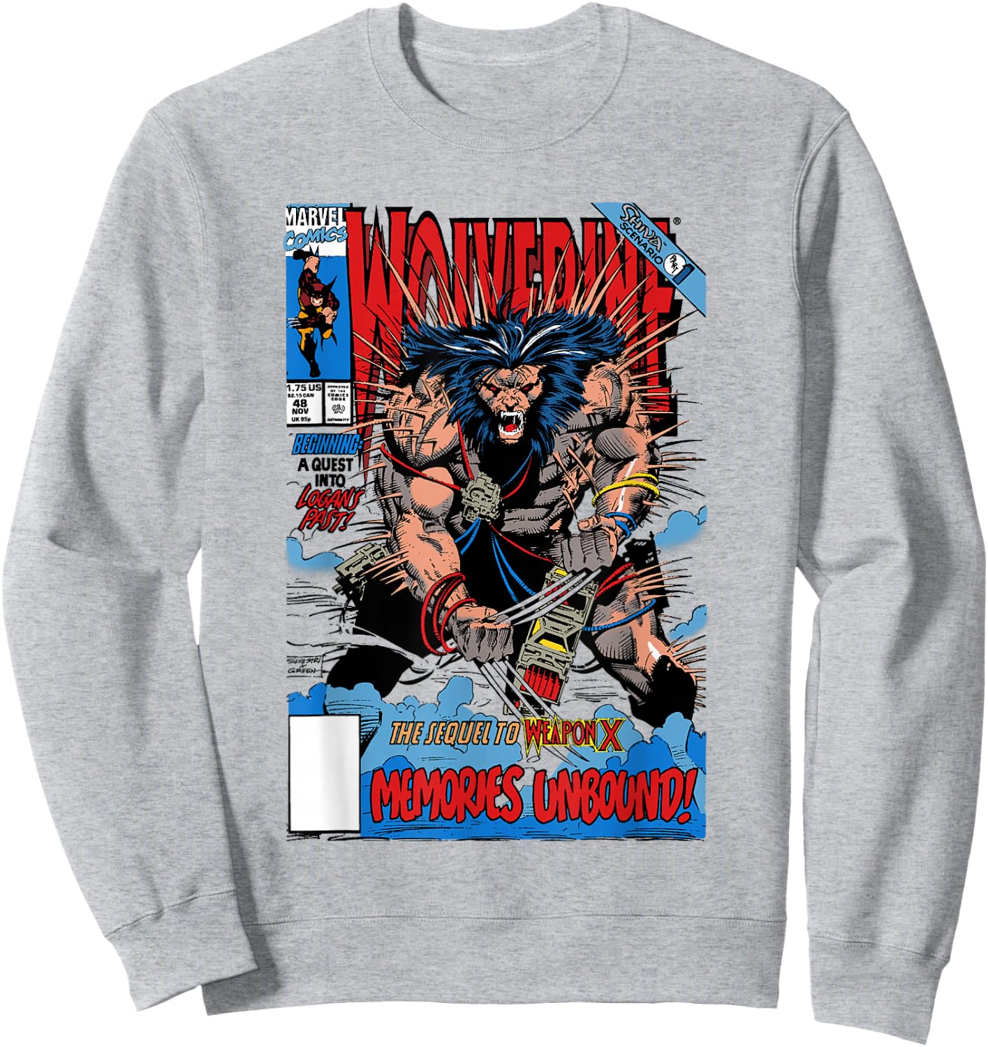 Marvel X-Men The Sequel To Weapon X Memories Unbound! Cover Sweatshirt - Sweatshirt | Ash