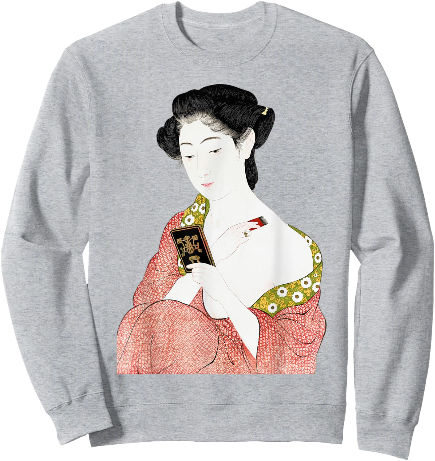 Japanese Woman Geisha Shin-hanga Ukiyo-e Japanese painting Sweatshirt - Sweatshirt | Ash