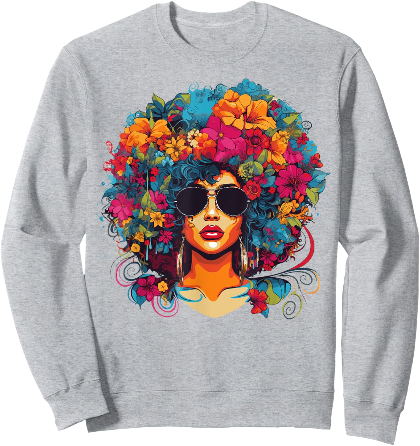 Afro Hair Natural Black History Pride Black Melanin Sweatshirt - Sweatshirt | Ash