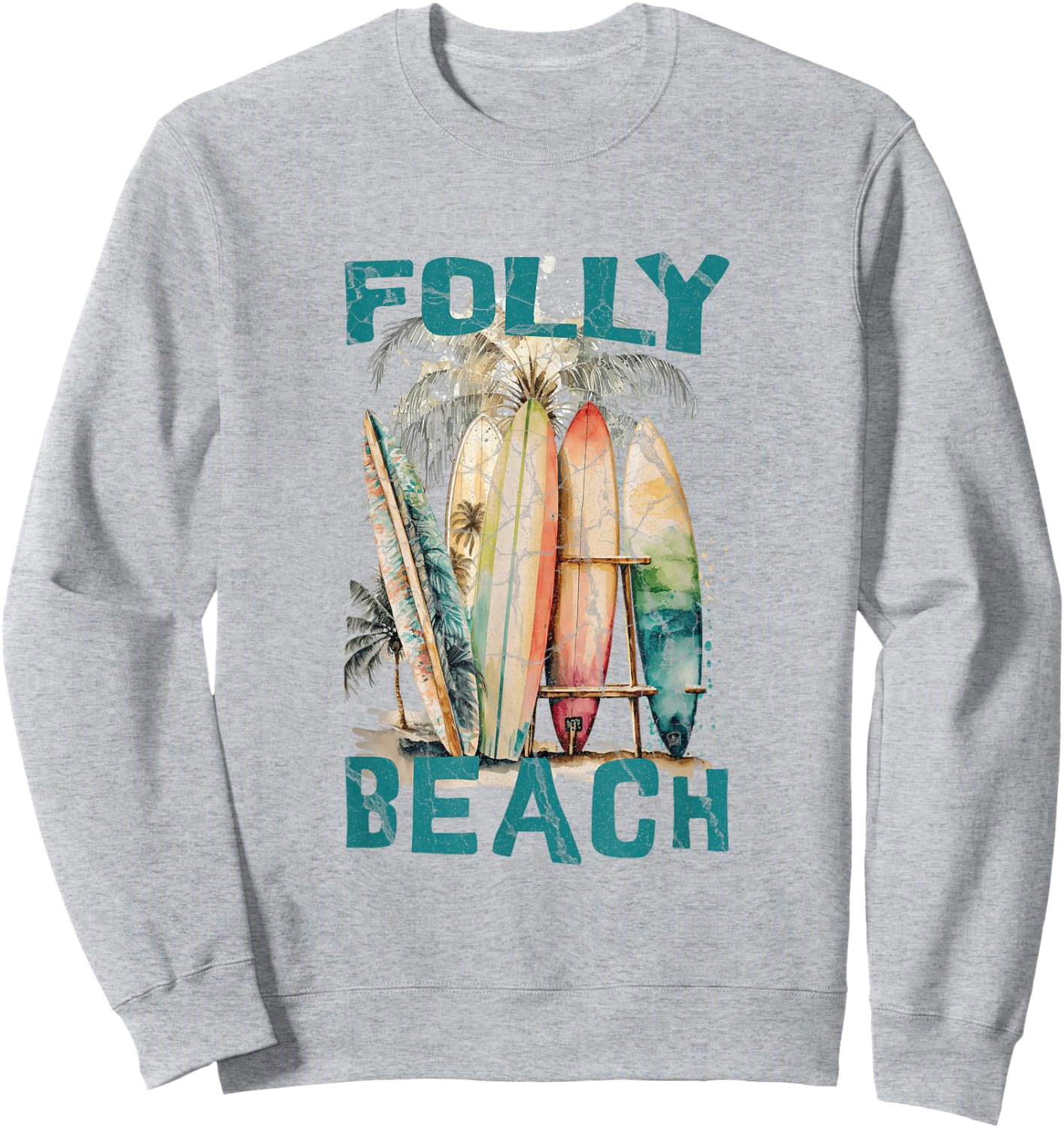 Folly Beach Men Women Girls Kids Sweatshirt - Sweatshirt | Ash