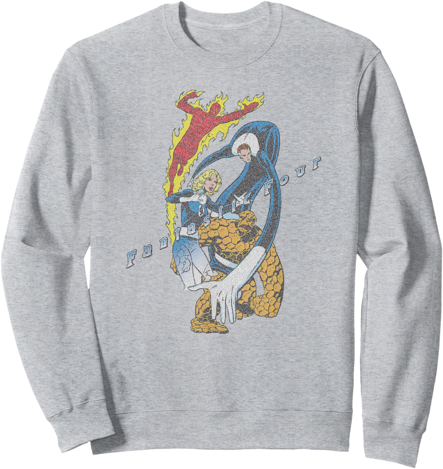 Marvel Fantastic Four Group Shot Comic Retro Vintage Logo Sweatshirt - Sweatshirt | Ash