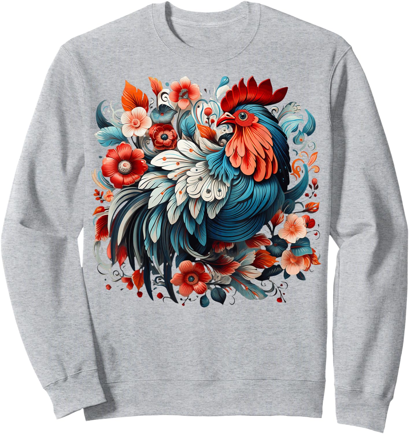 Chicken Floral Sweatshirt - Sweatshirt | Ash