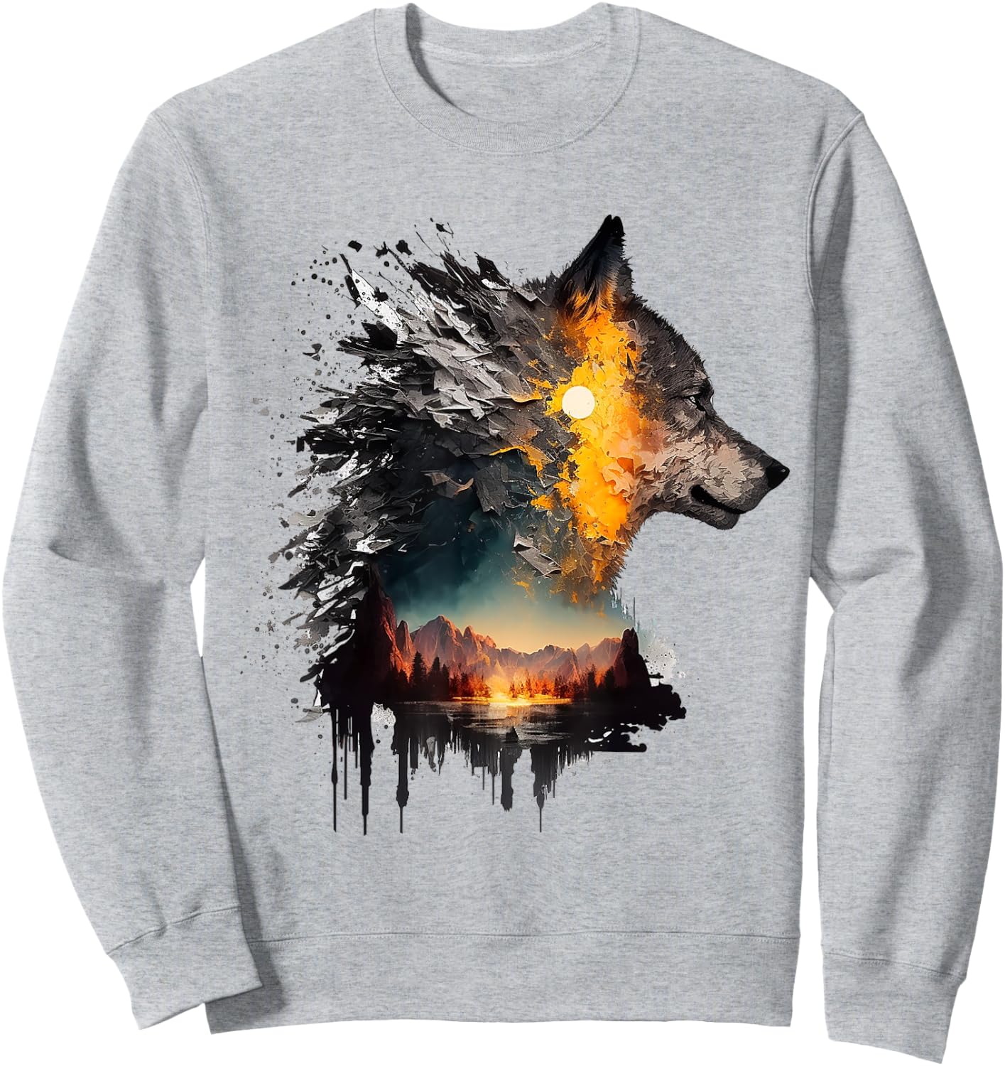 Wolf animal lovers, animal wolf Sweatshirt - Sweatshirt | Ash