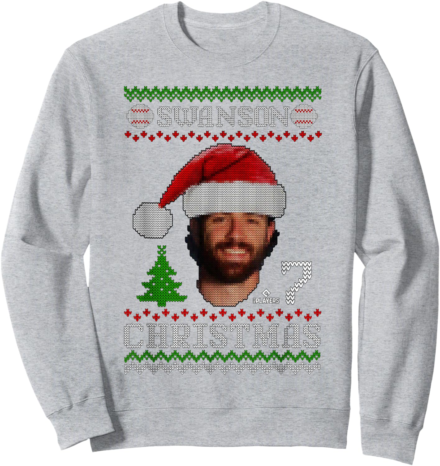 Dansby Swanson Chicago Baseball Christmas Sweater MLBPA Sweatshirt - Sweatshirt | Ash