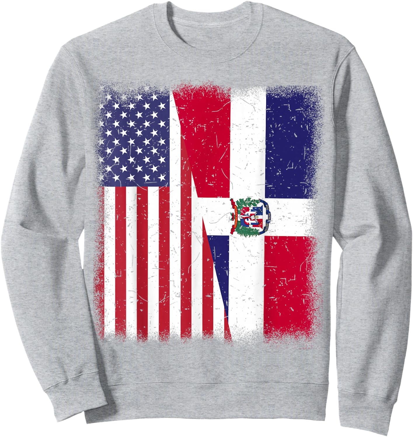 Dominican Republic American Flag Men Women Hispanic Heritage Sweatshirt - Sweatshirt | Ash