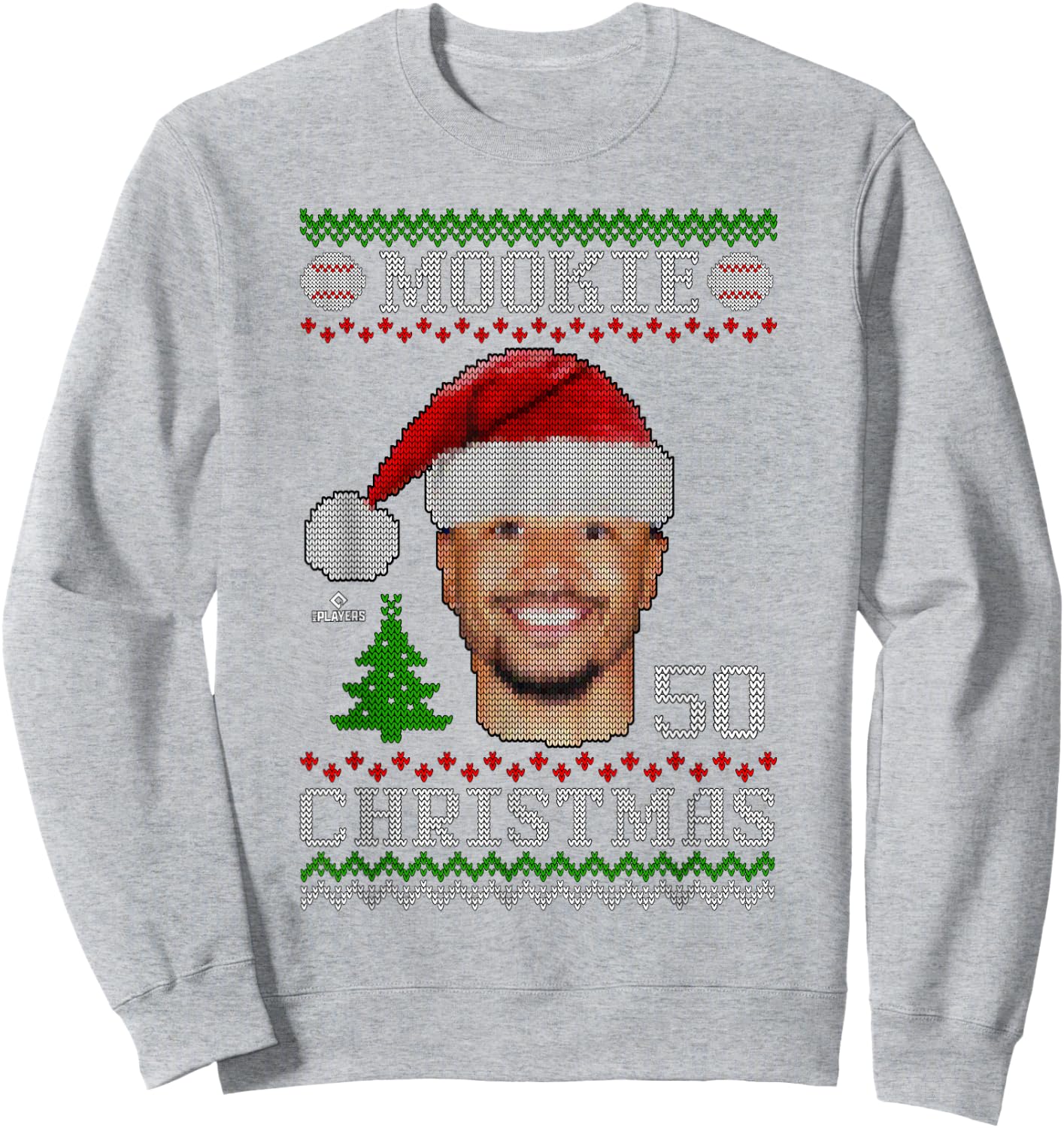 Mookie Betts Los Angeles Baseball Christmas Sweater MLBPA Sweatshirt - Sweatshirt | Ash