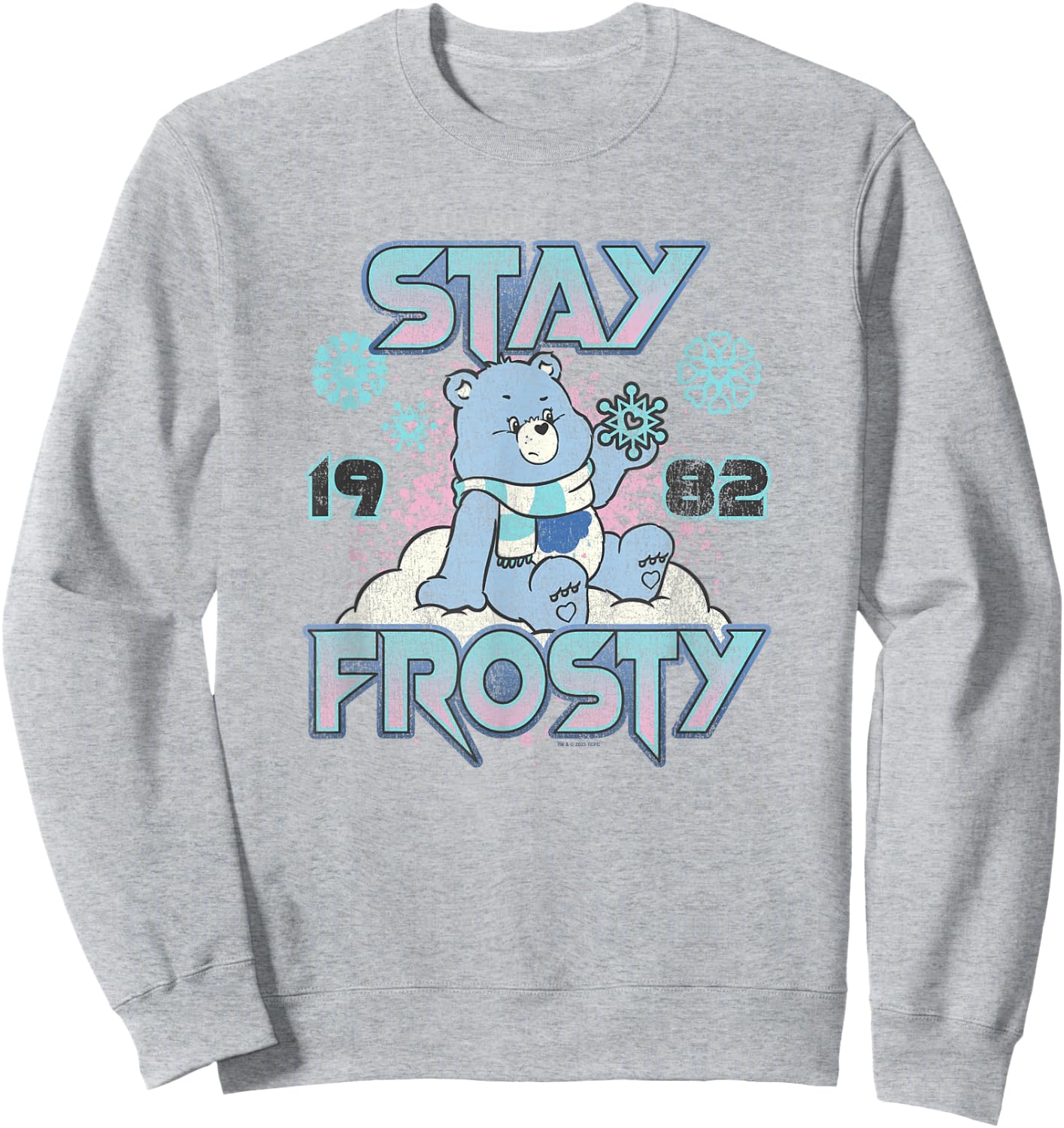 Care Bears Christmas Stay Frosty Feeling The Snow Retro Logo Sweatshirt - Sweatshirt | Ash
