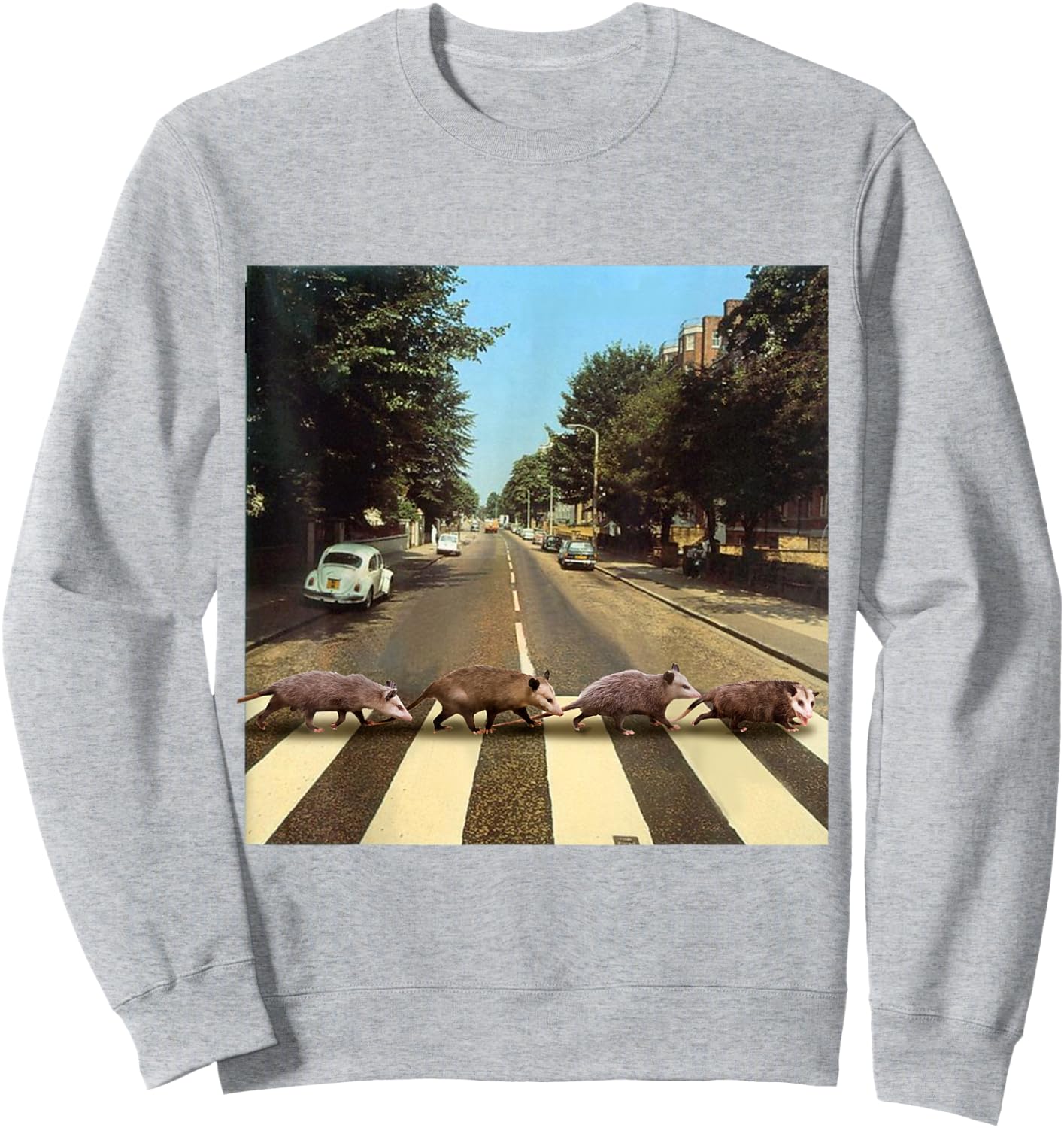 Possums Road Crossing Parody Opposum Lover Sweatshirt - Sweatshirt | Ash