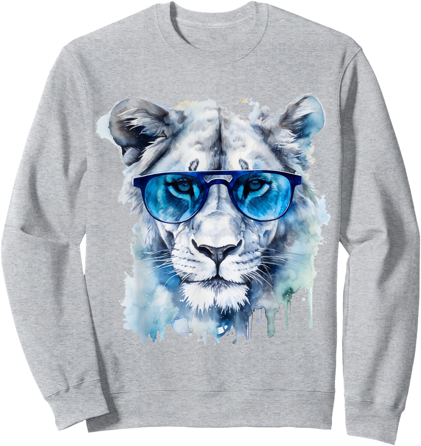 White Lion Artwork - Animal Sunglasses Art Lion Sweatshirt - Sweatshirt | Ash