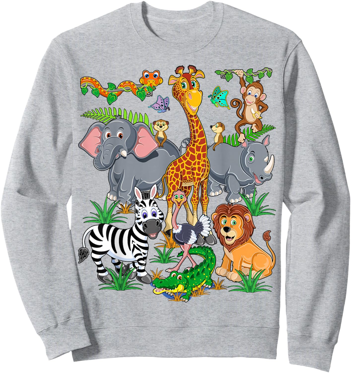 Cute Zoo Animal for Kids Day At The Zoo-Kids Safari Birthday Sweatshirt - Sweatshirt | Ash