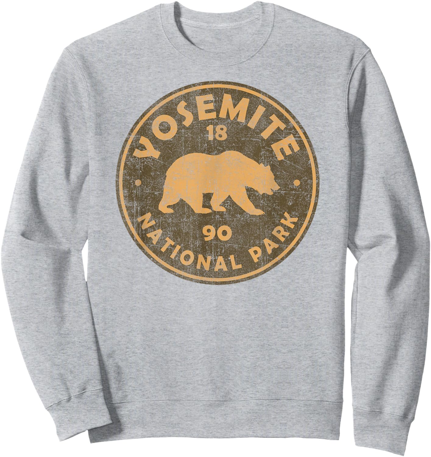 Retro Yosemite California Established 1890 National Park Sweatshirt - Sweatshirt | Ash