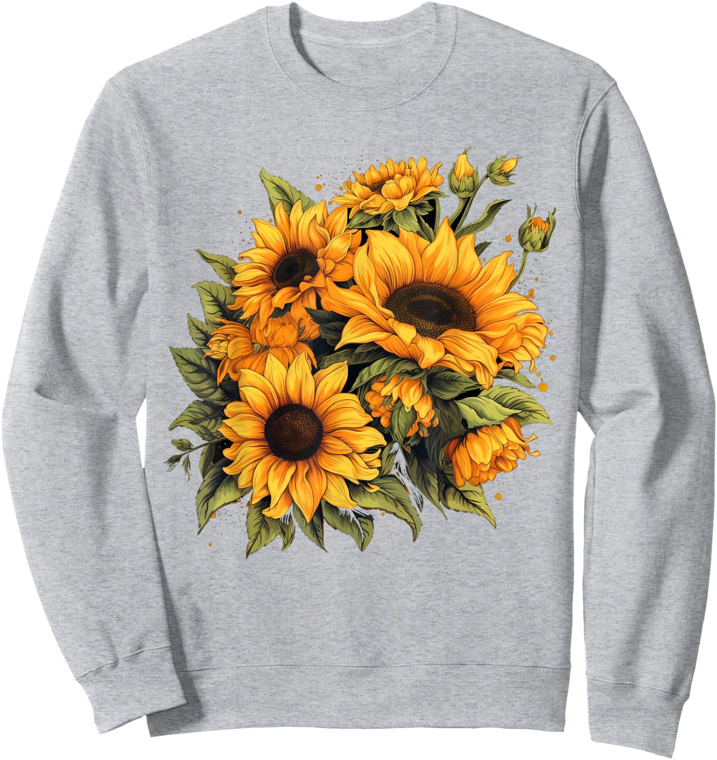 Yellow Sunflowers Cute summer flowers Floral Positivity Women Girls Kids Sweatshirt - Sweatshirt | Ash