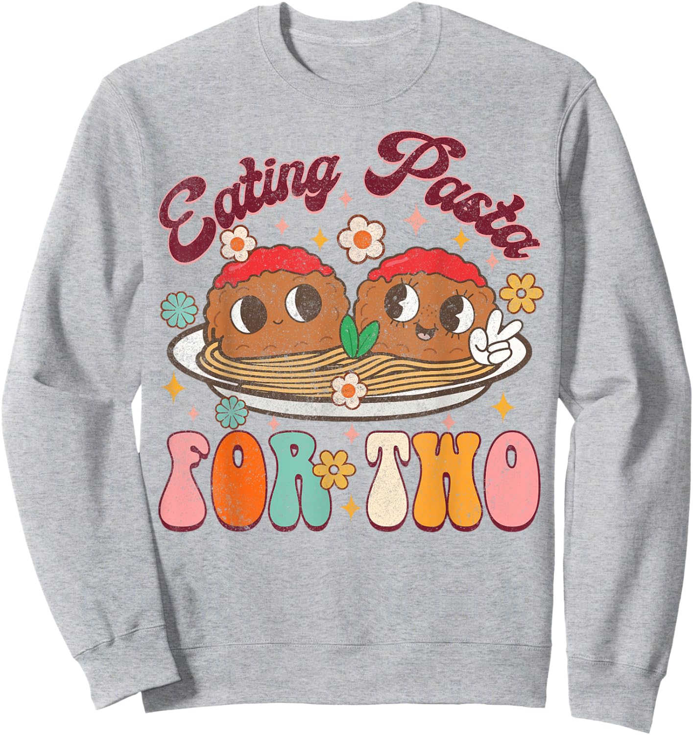 Eating Pasta For Two Pregnancy Announcement Baby Shower Sweatshirt - Sweatshirt | Ash