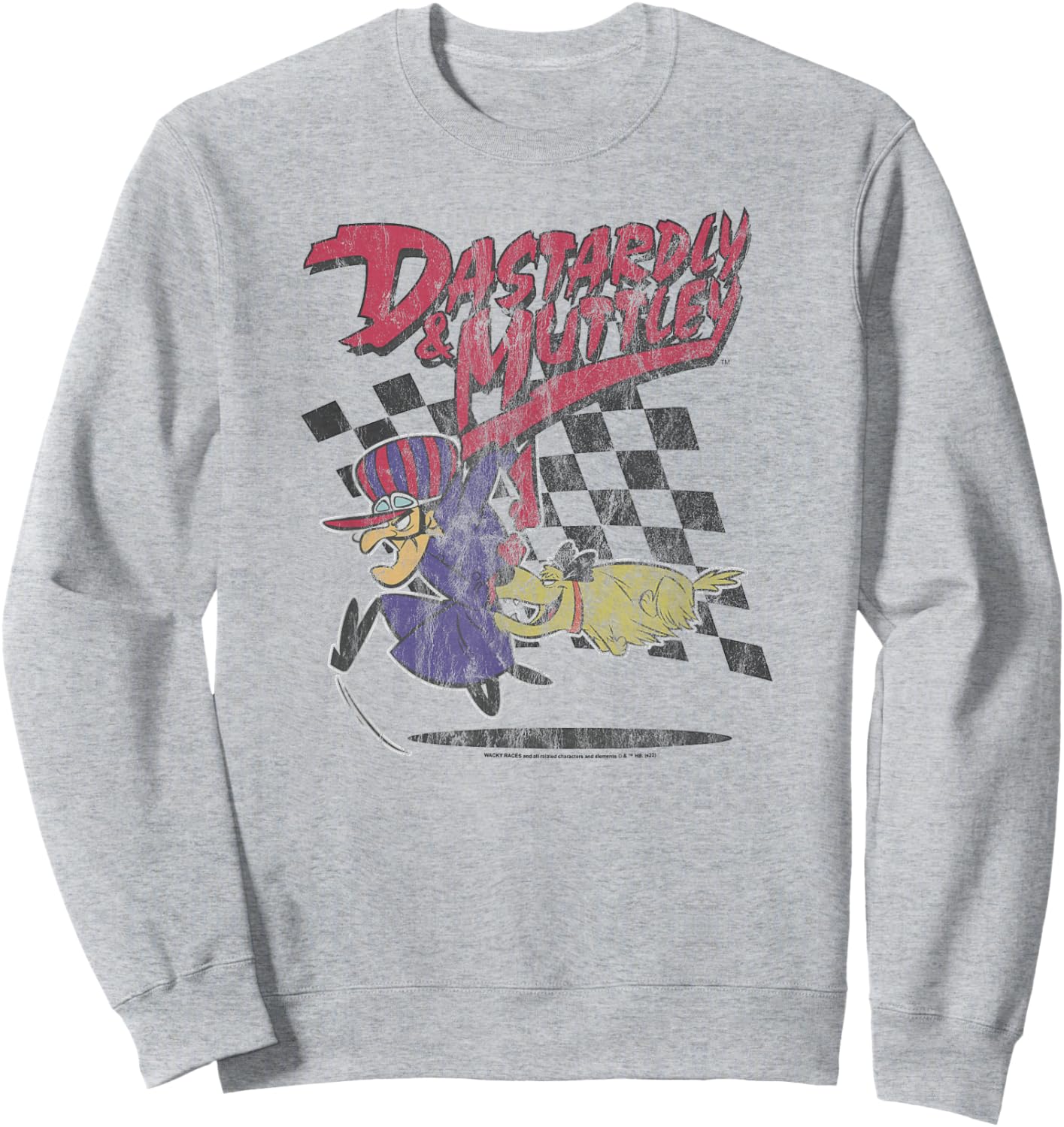 Wacky Races Dastardly and Muttley on Gray Sweatshirt - Sweatshirt | Ash