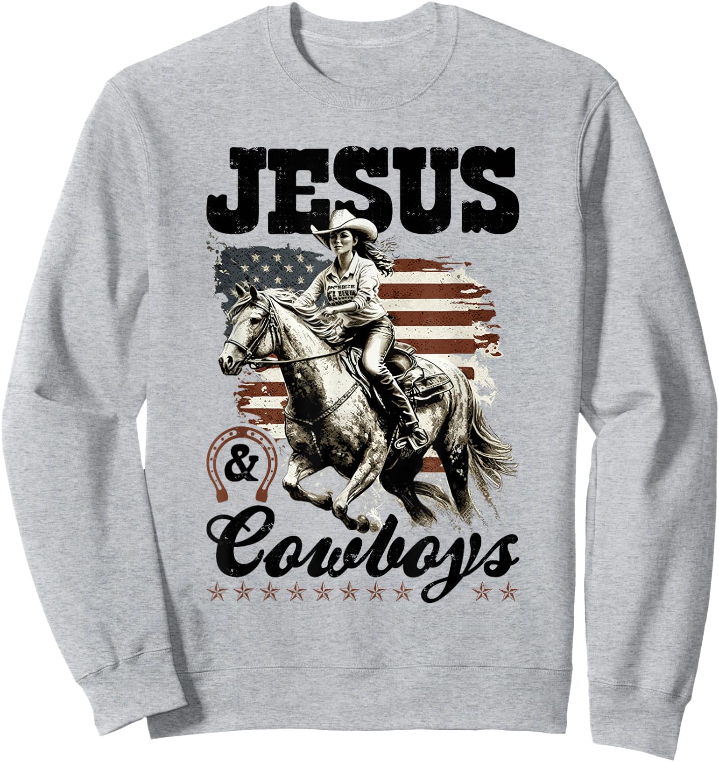 Country Jesus and Cowboys, Christian Cowgirl Sweatshirt - Sweatshirt | Ash