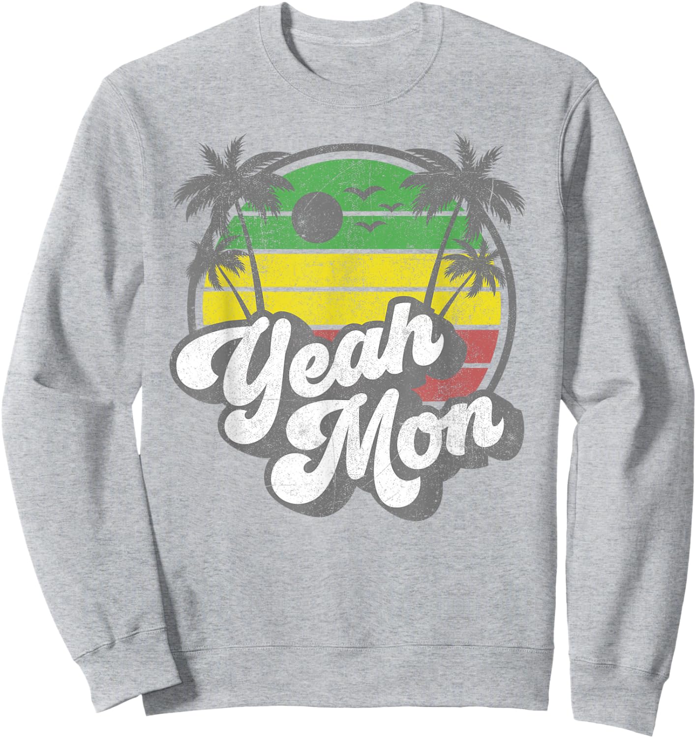 Yeah Mon Vintage Jamaica Reggae Jamaican Vacation Retro Small Sweatshirt - Sweatshirt | Ash