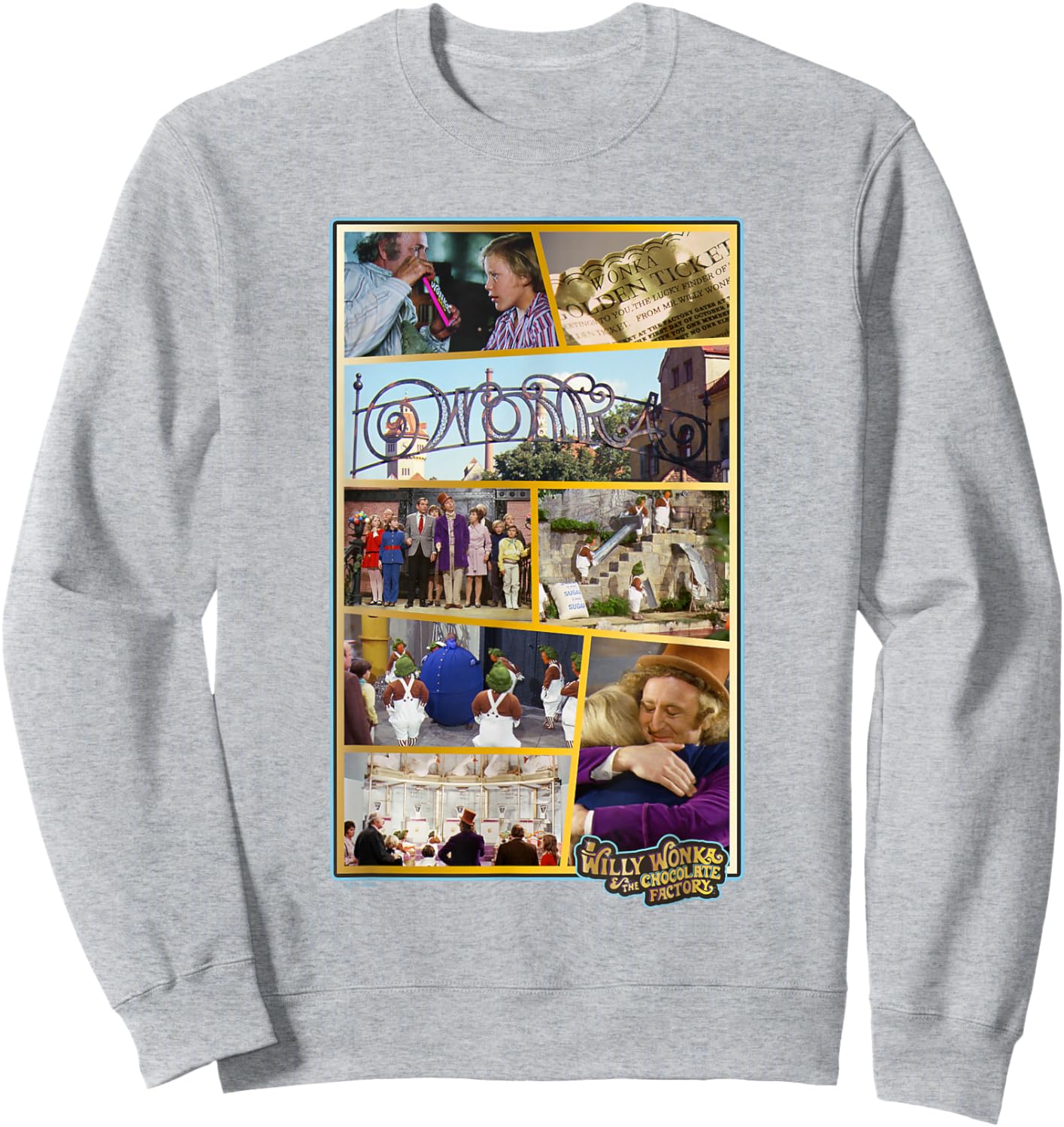 Willy Wonka & The Chocolate Factory Scenes Collage Sweatshirt - Sweatshirt | Ash