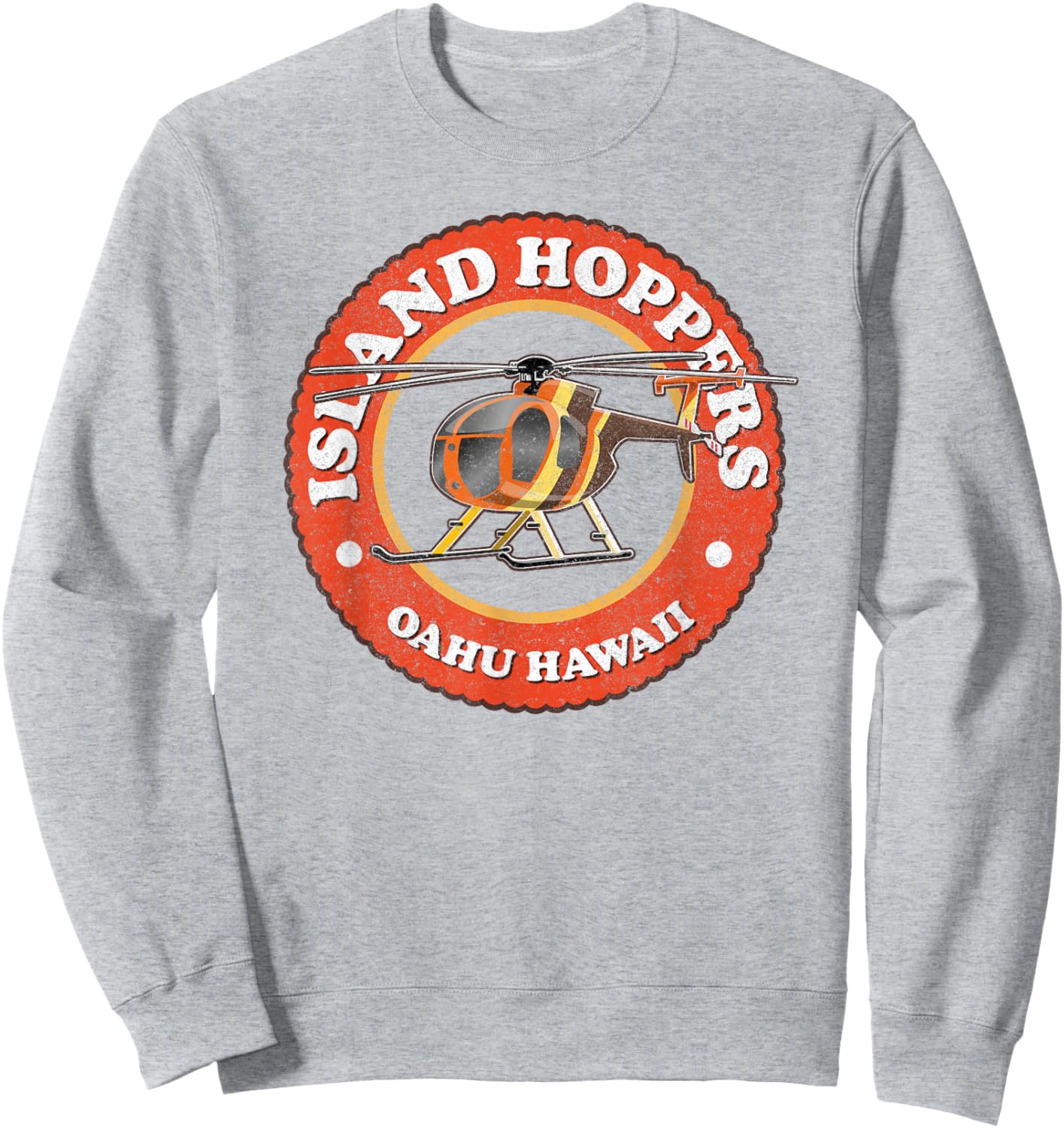 TC's Island Hoppers Helicopter Vintage Oahu Hawaii Sweatshirt - Sweatshirt | Ash