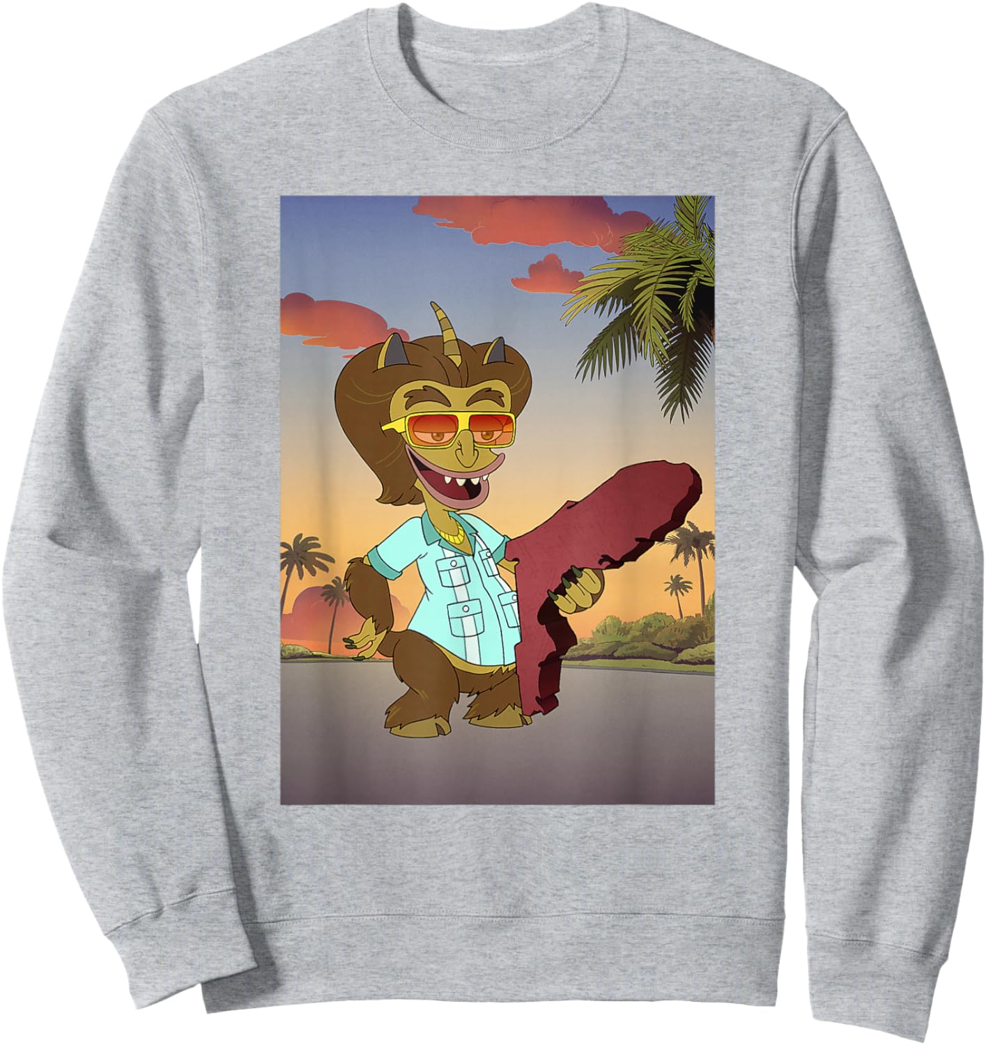 Big Mouth Maury The Hormones Monster State Of Florida Sweatshirt - Sweatshirt | Ash