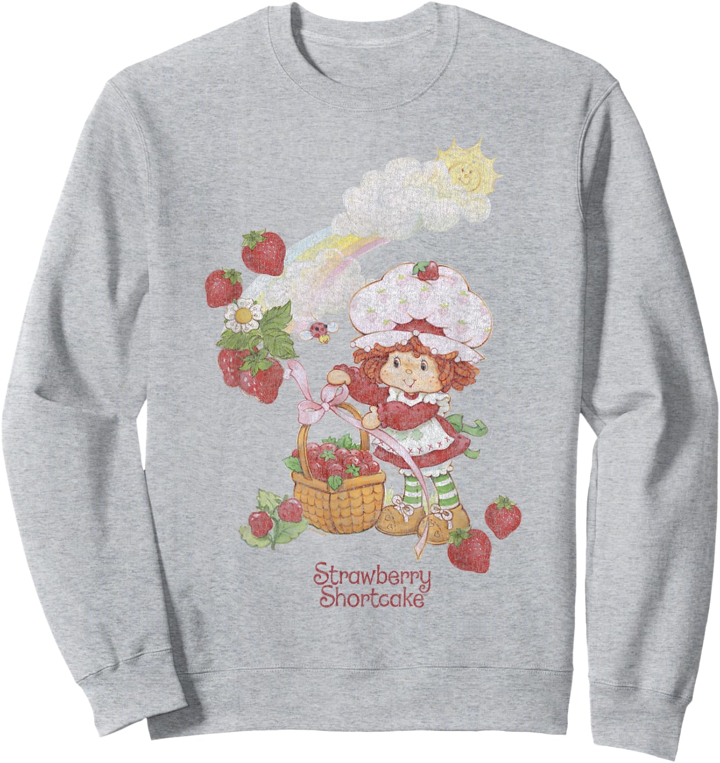 Strawberry Shortcake Rainbow Full Berry Basket Poster Sweatshirt - Sweatshirt | Ash