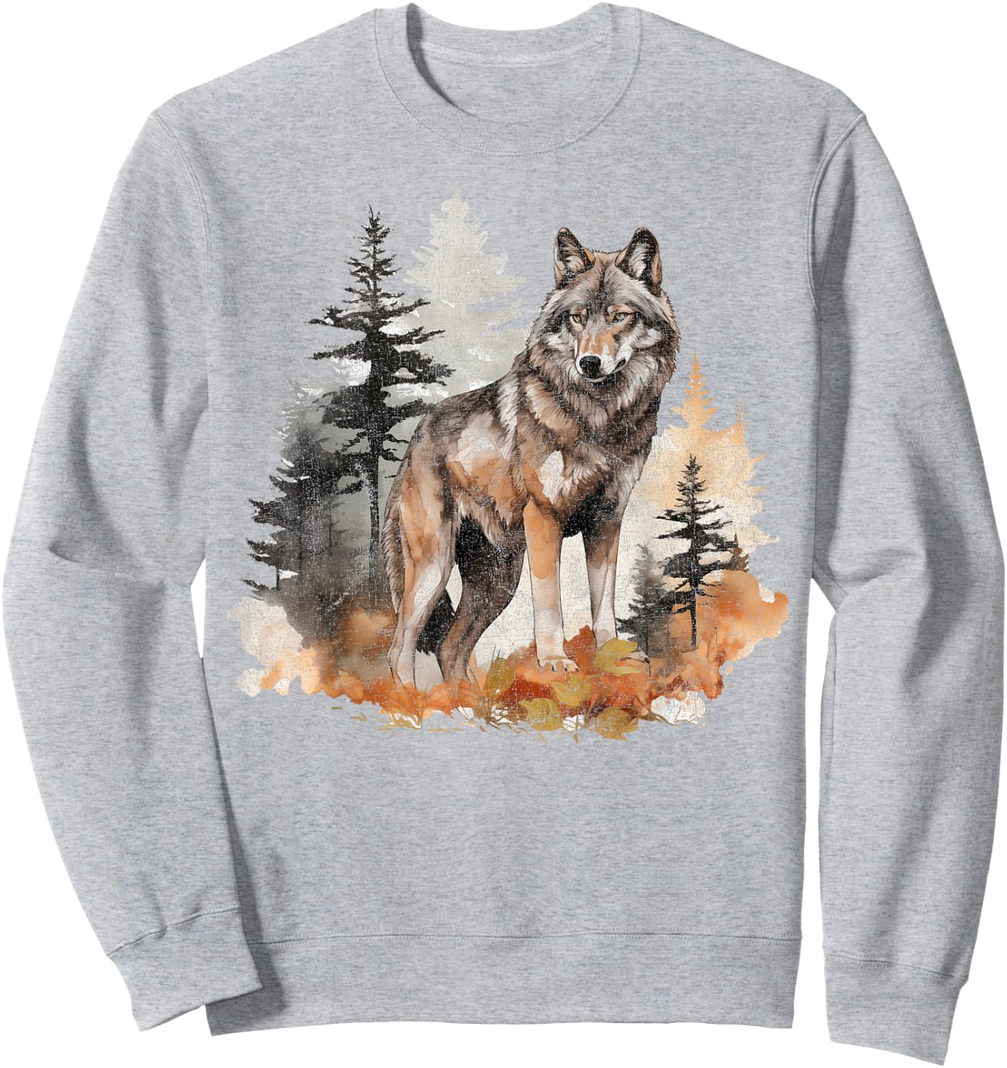 Wolf Survives Mountain Silhouette Art Lone dog Women Sweatshirt - Sweatshirt | Ash