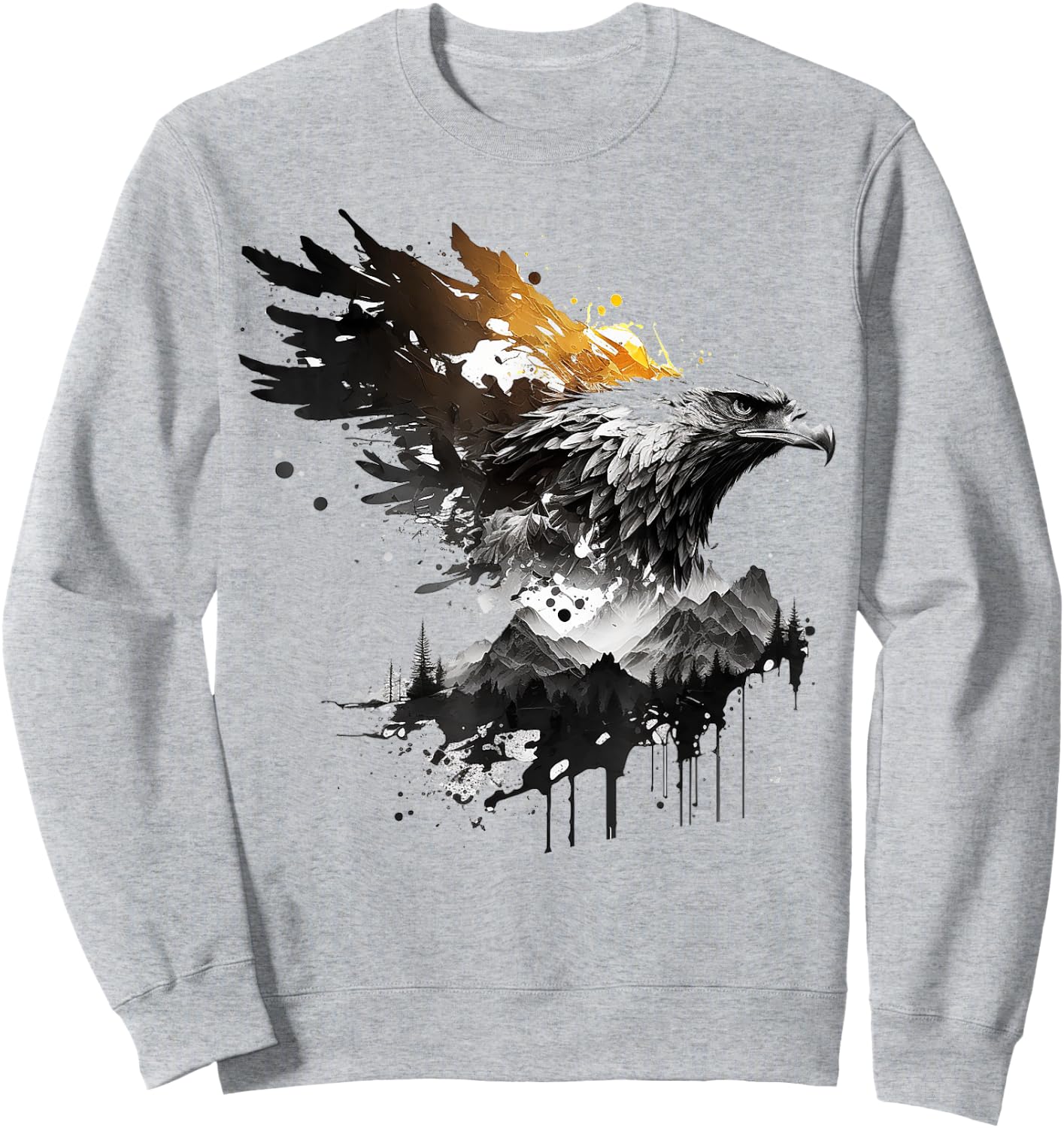 Art eagle bird motif animal Sweatshirt - Sweatshirt | Ash