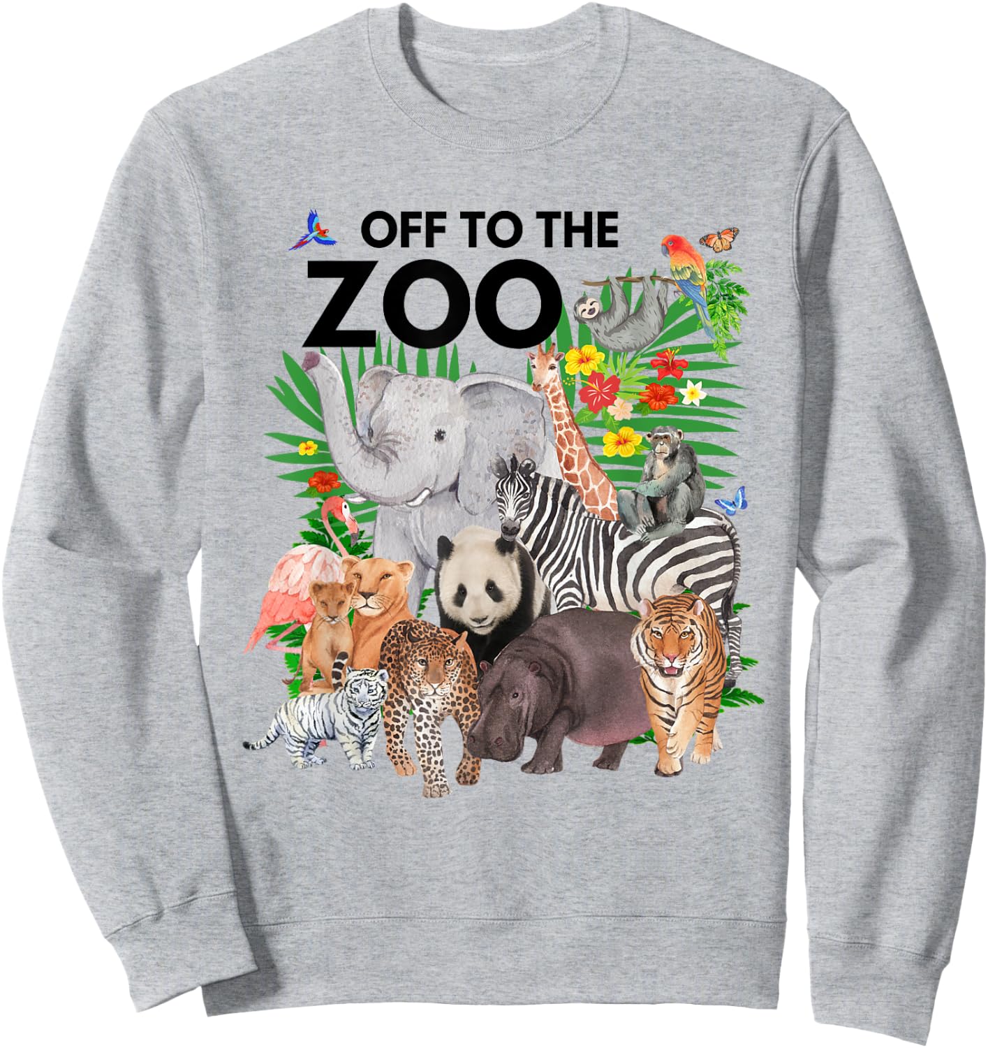 Zoo Animals Safari Party A Day At The Zoo Safari Zoo Trip Sweatshirt - Sweatshirt | Ash