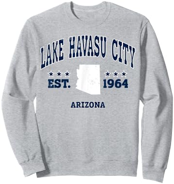 Lake Havasu City Arizona AZ Vintage Athletic Navy Sweatshirt - Sweatshirt | Ash