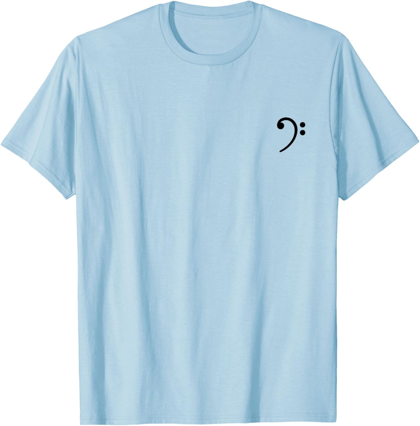 Black Bass Clef, Music, Violin Clef, Music Note Sheet Music T-Shirt - T-Shirt | Light Blue