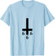 Inverted Cross 666 Upside Down Satan Antichrist Atheist T-Shirt - T-Shirt | Light Blue