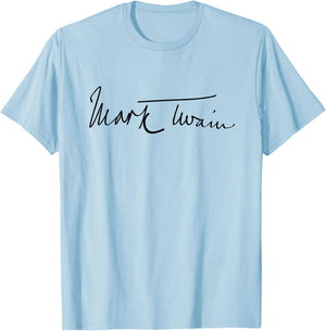 Mark Twain Authentic Signature T-Shirt - T-Shirt | Light Blue