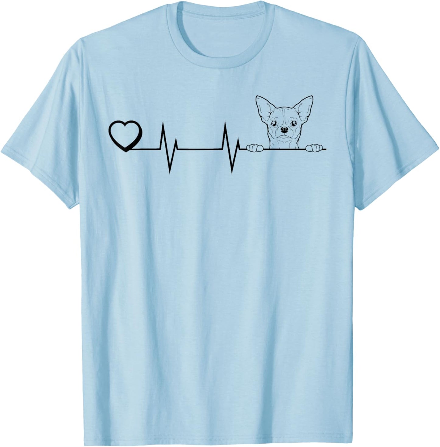 Chihuahua Heartbeat Dog Breed Chihuahua Heart Men Women Kids T-Shirt - T-Shirt | Light Blue