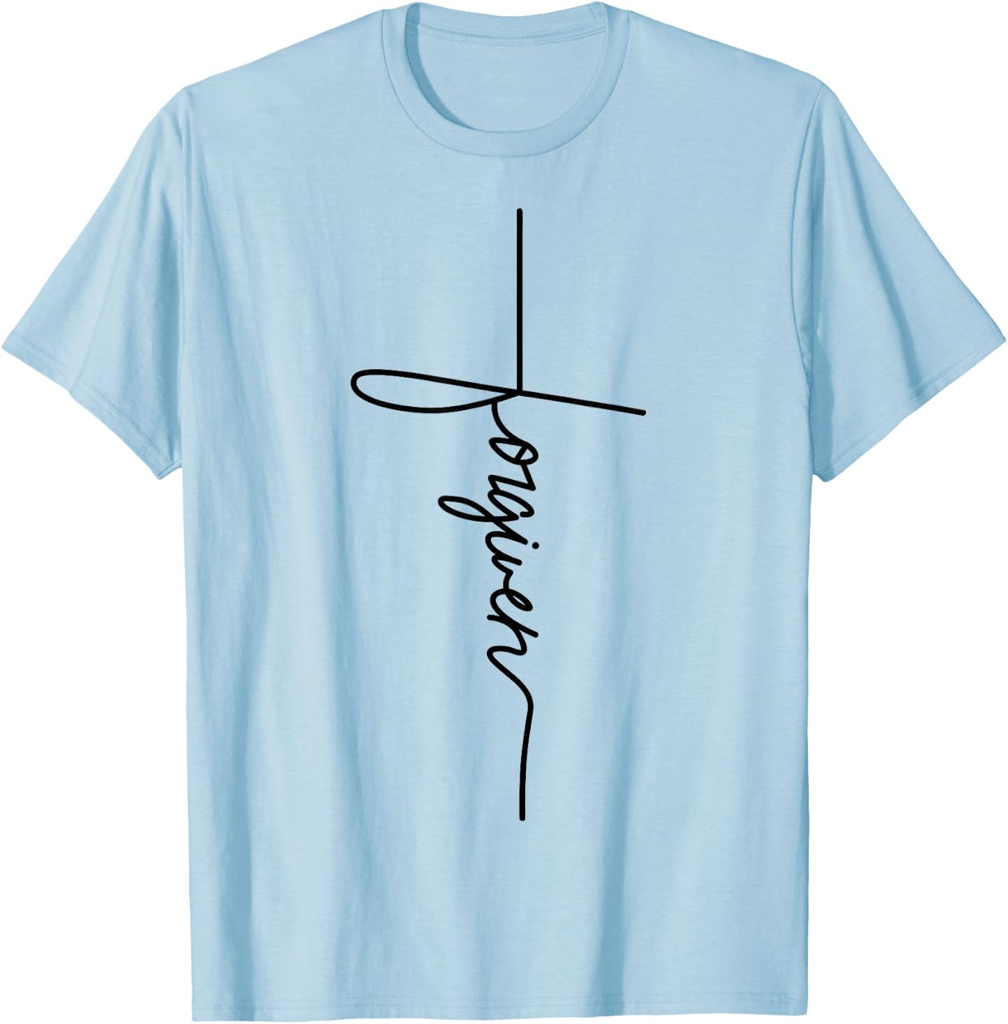 Forgiven Jesus christian Inspirational Men Youth T-Shirt - T-Shirt | Light Blue