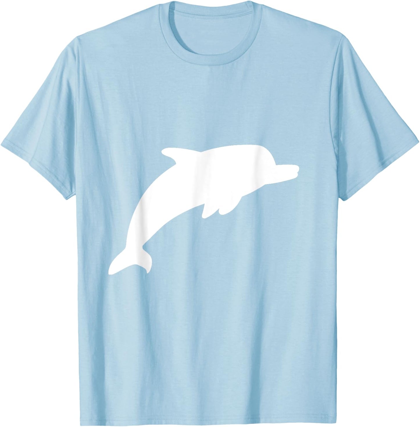White Dolphin Silhouette Vintage Retro Fashion Zoo Animal T-Shirt - T-Shirt | Light Blue