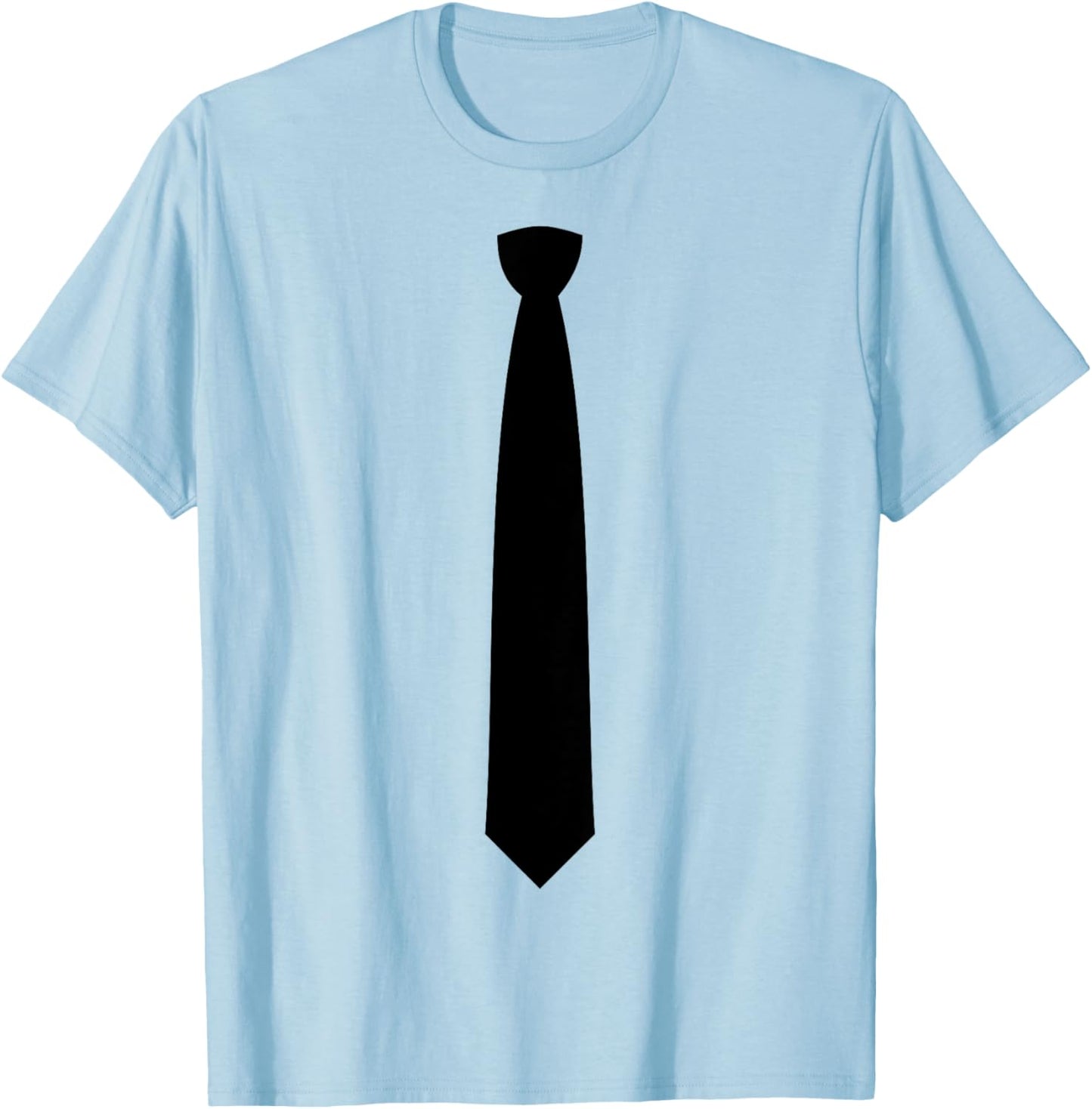 Tie Printed Fake Suit Shirt Tie Funny Dressed T-Shirt - T-Shirt | Light Blue