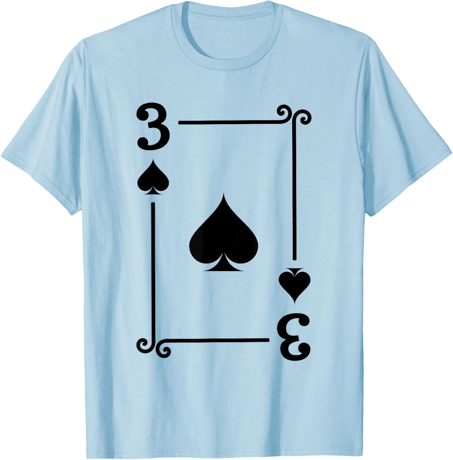 Playing Cards Costume - 3 Spades Card - Three Card T-Shirt - T-Shirt | Light Blue