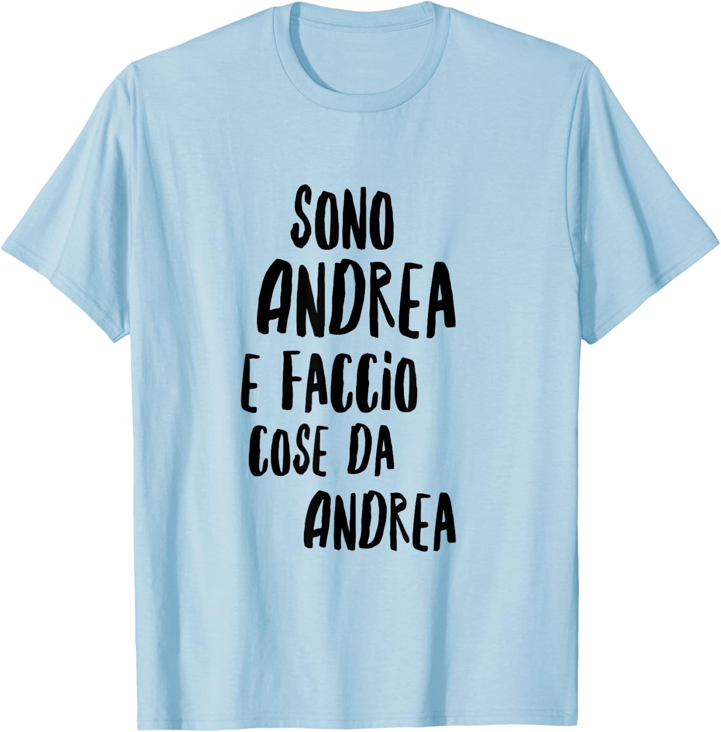 Andrea Men's and Boys' with Funny Text T-Shirt - T-Shirt | Light Blue