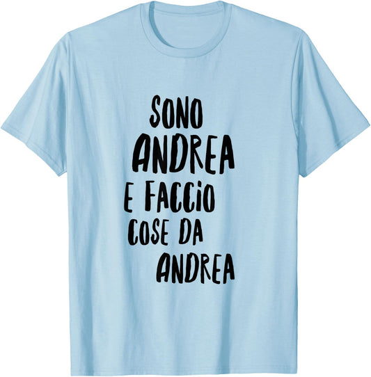 Andrea Men's and Boys' with Funny Text T-Shirt - T-Shirt | Light Blue