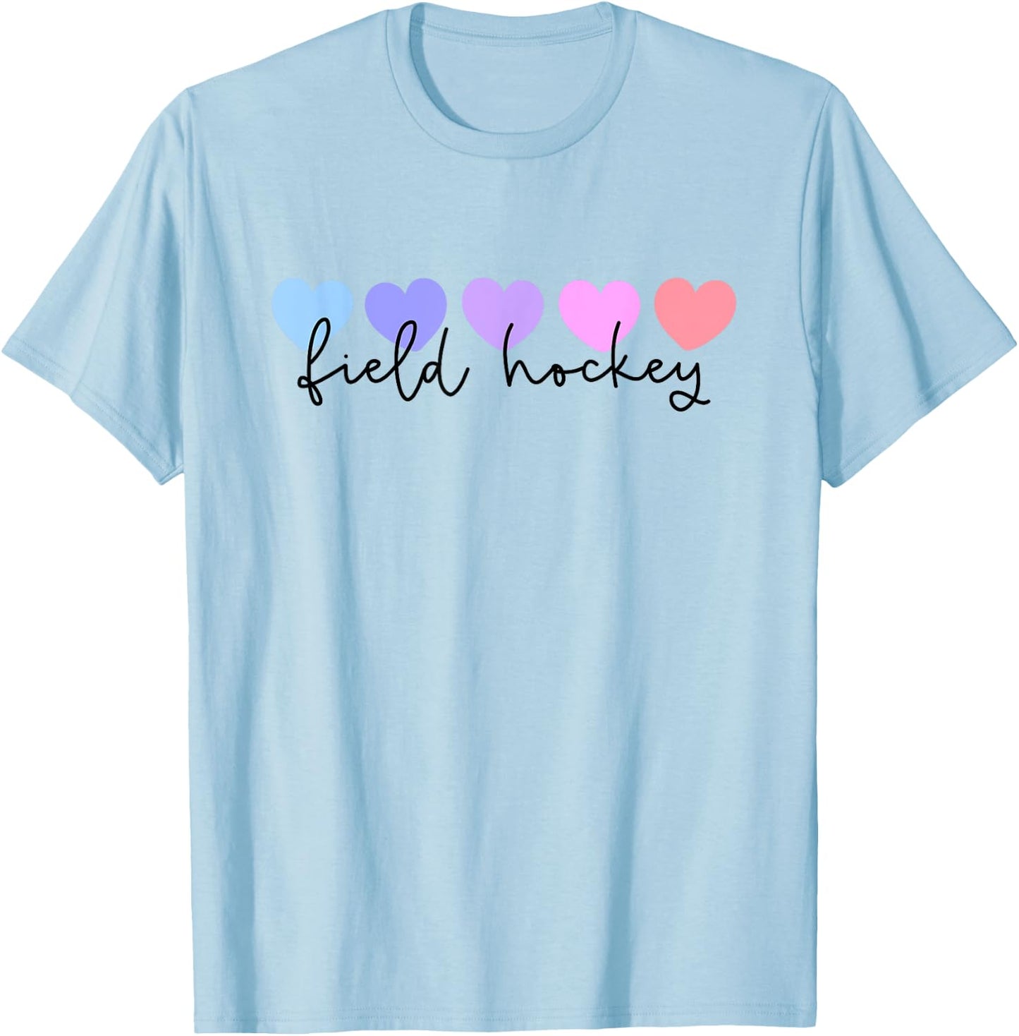Field Hockey Lover Heart Women or Girls T-Shirt - T-Shirt | Light Blue