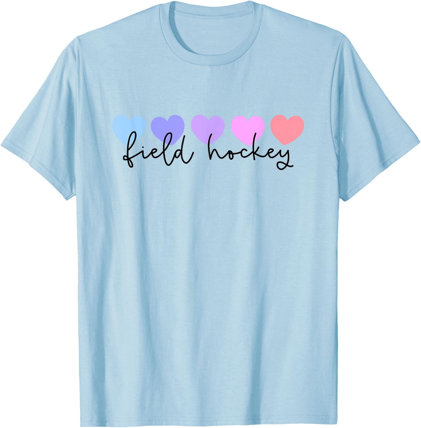 Field Hockey Lover Heart Women or Girls T-Shirt - T-Shirt | Light Blue