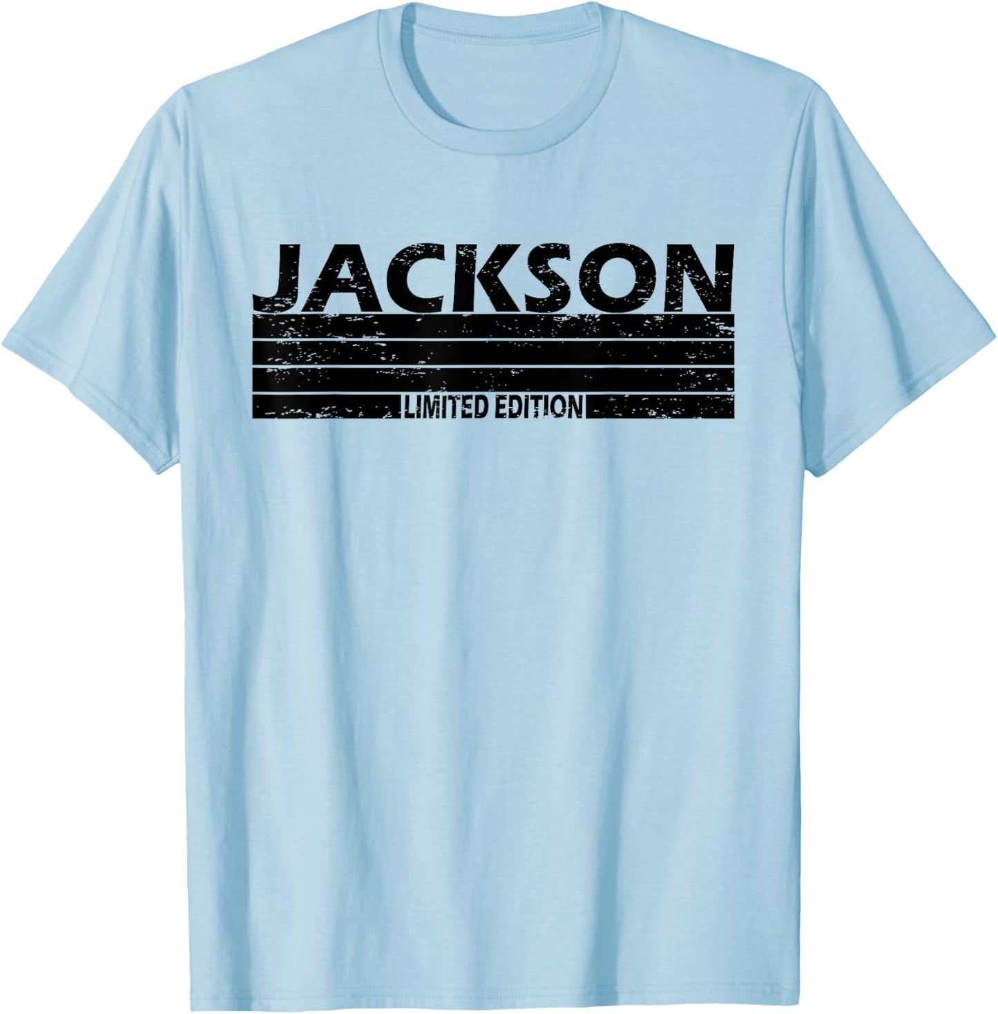 Jackson Surname Limited Edition Retro Vintage Style Sunset T-Shirt - T-Shirt | Light Blue