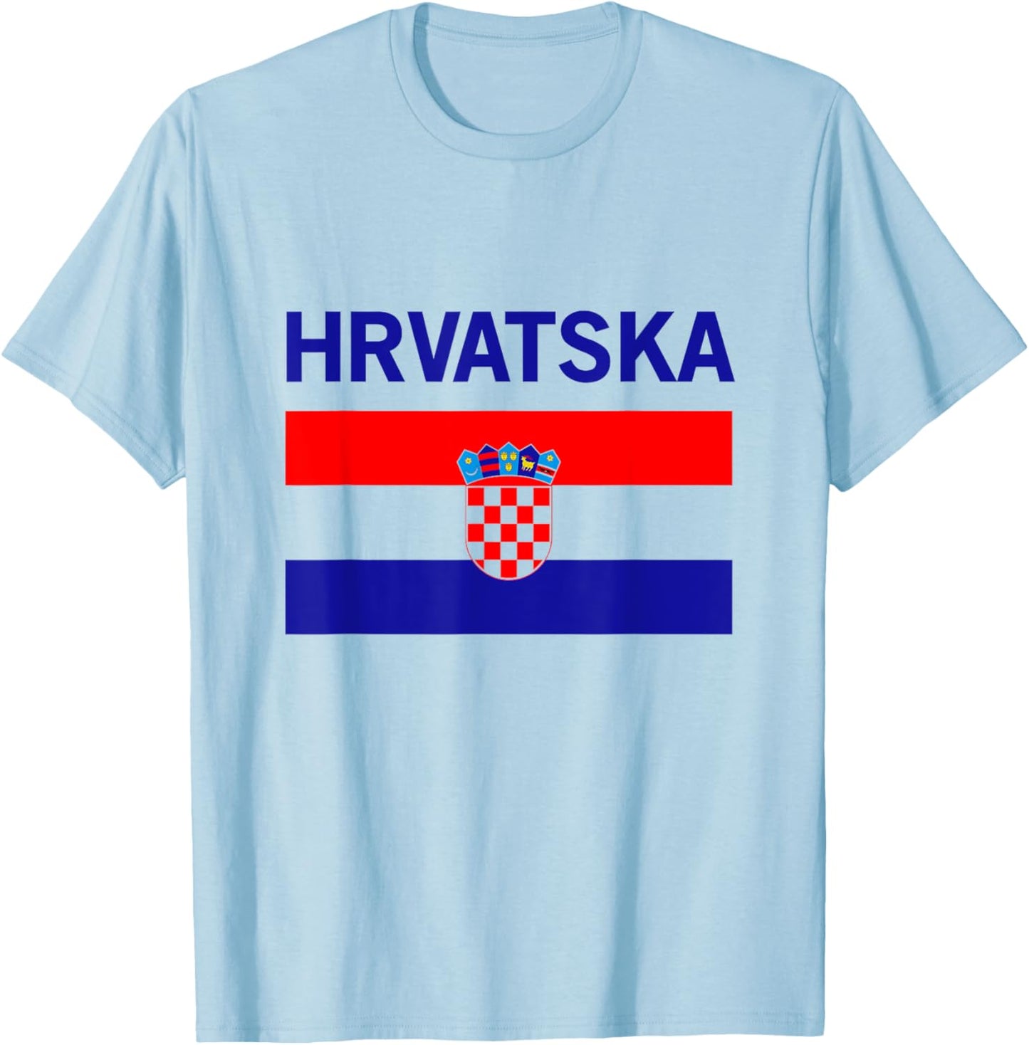 Croatia Flag Hrvatska T-Shirt - T-Shirt | Light Blue