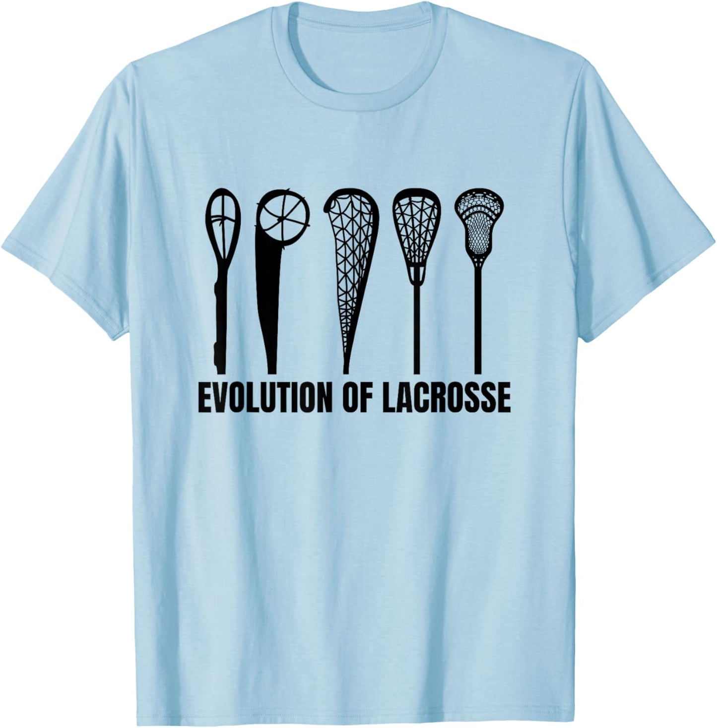 Evolution Of Lacrosse Sticks Lacrosse Lover Intercrosse T-Shirt - T-Shirt | Light Blue