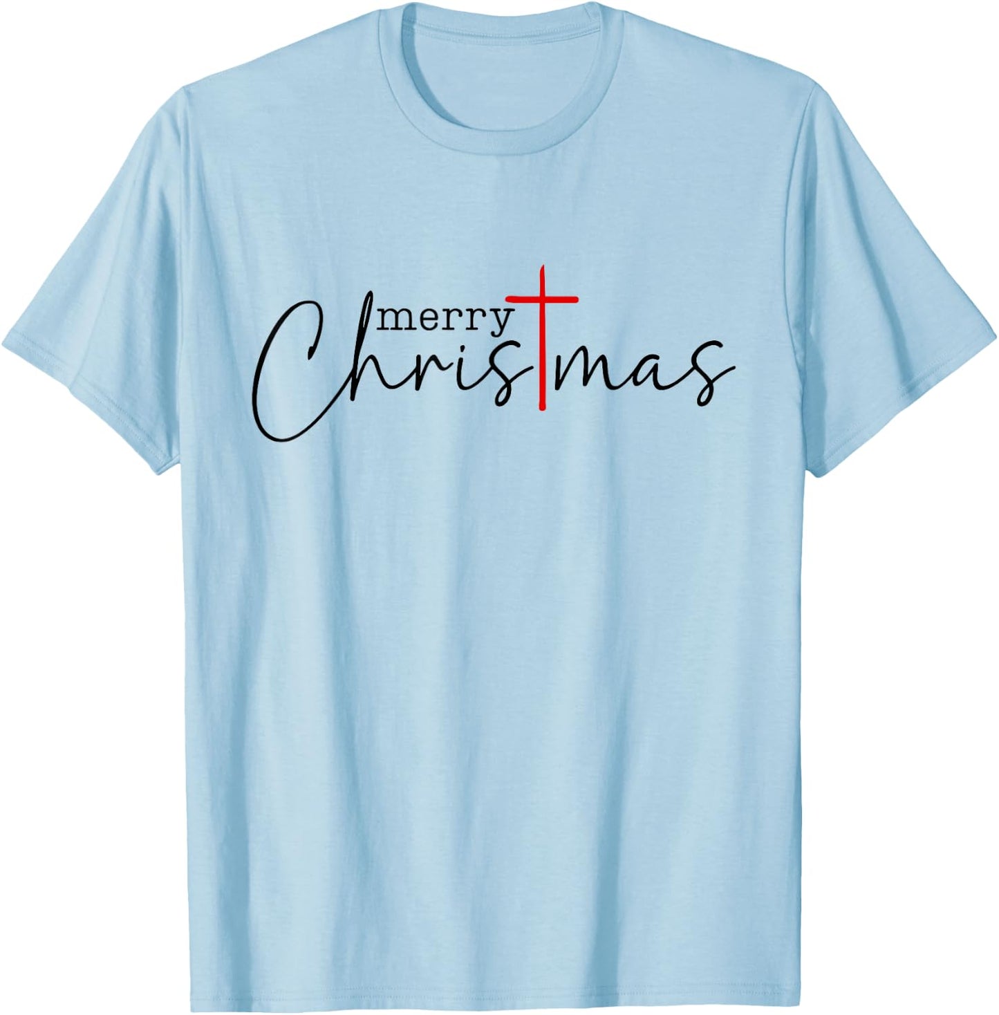 Merry Christmas Cross Christ Xmas Costume T-Shirt - T-Shirt | Light Blue