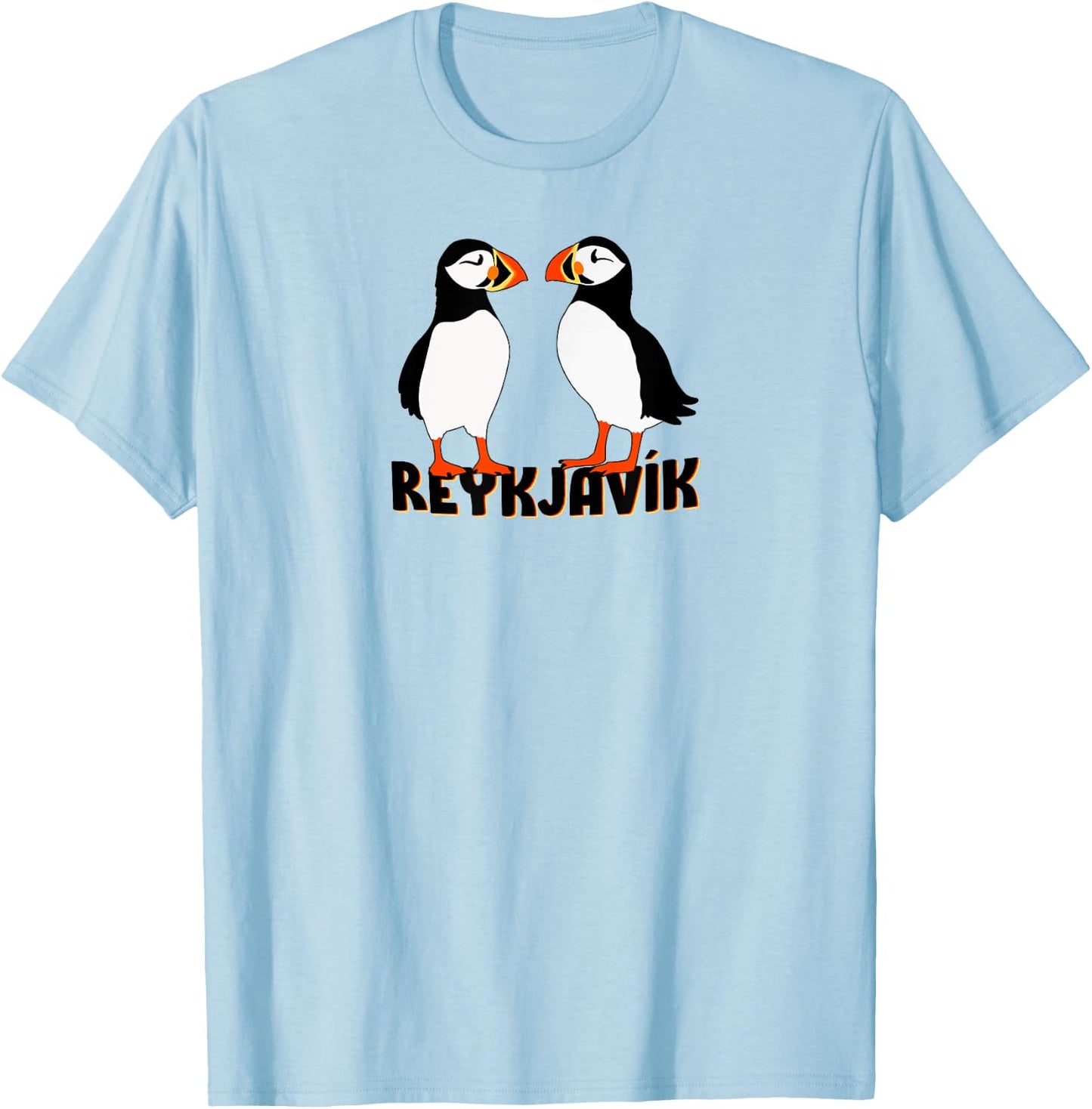 Two Cute puffins from Reykjavík Iceland T-Shirt - T-Shirt | Light Blue