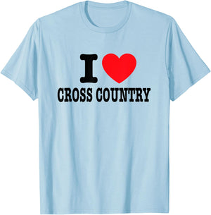 I Love Cross Country T-Shirt - T-Shirt | Light Blue