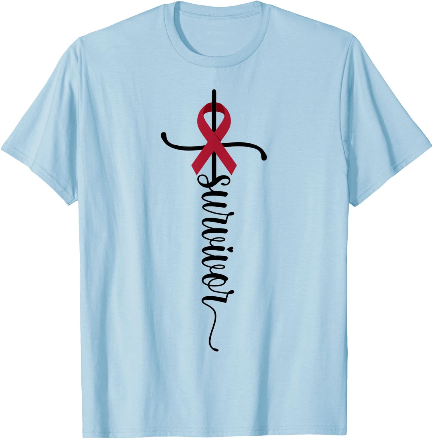 Survivor Christian Cross Warrior Multiple Myeloma Cancer T-Shirt - T-Shirt | Light Blue